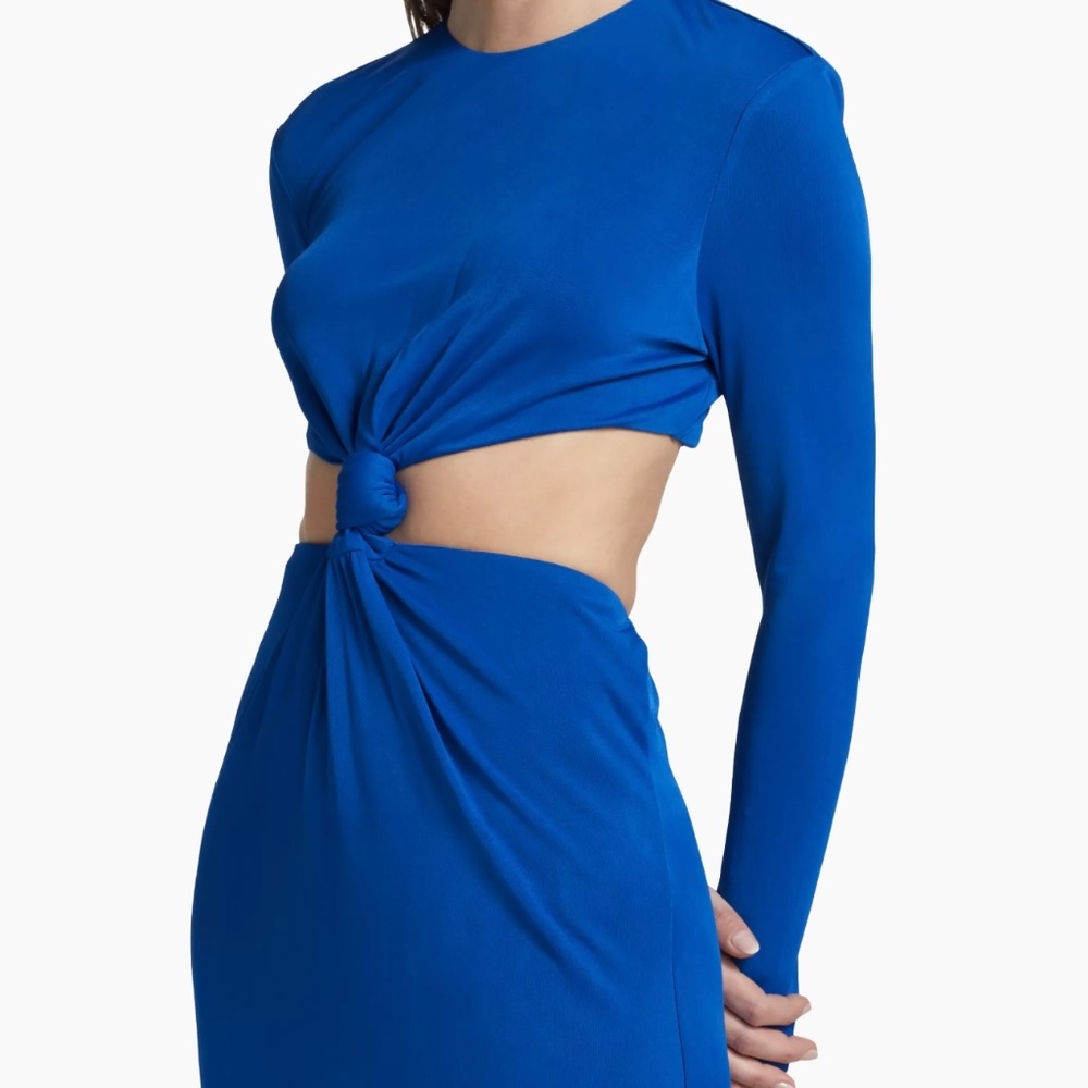 Blue Knot Cut Out Maxi Dress
